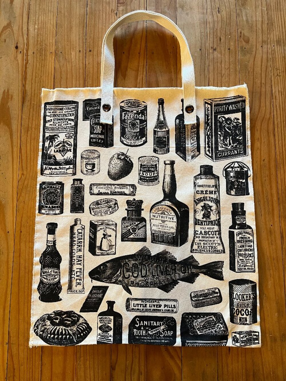 Xl Canvas Grocery Print Tote Bag